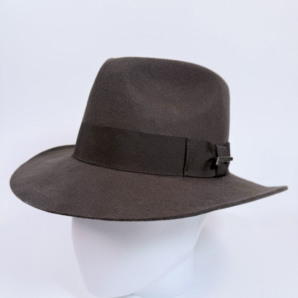 Indiana Jones Dorfman Pacific Wool Fedora Hat Brown Wide Brim 7 1/4 IU551